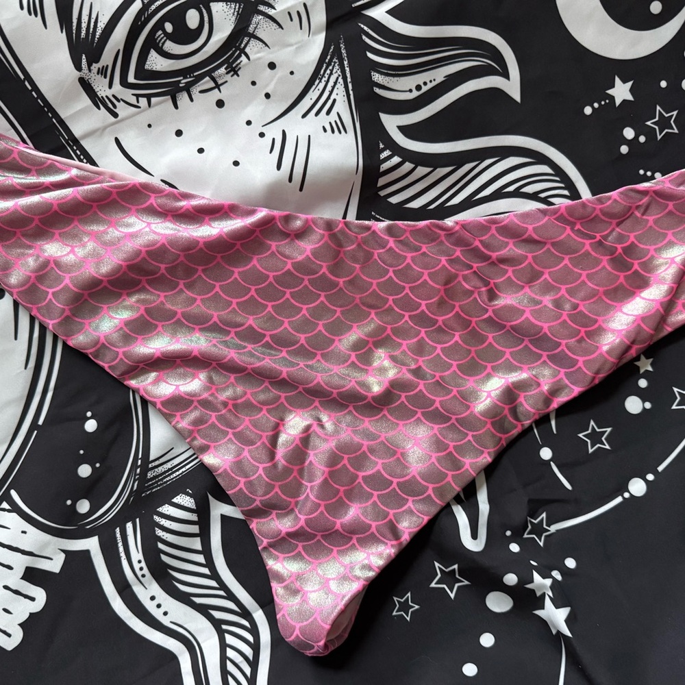 Retired print Curvy Beach Swim Pink Metallic Mermaid Scale Cheeky Bikini Bottom